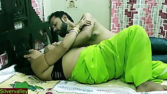 Indian sexy milf bhabhi surprised..!! Husband send his boss to fuck her!! Halloween sex